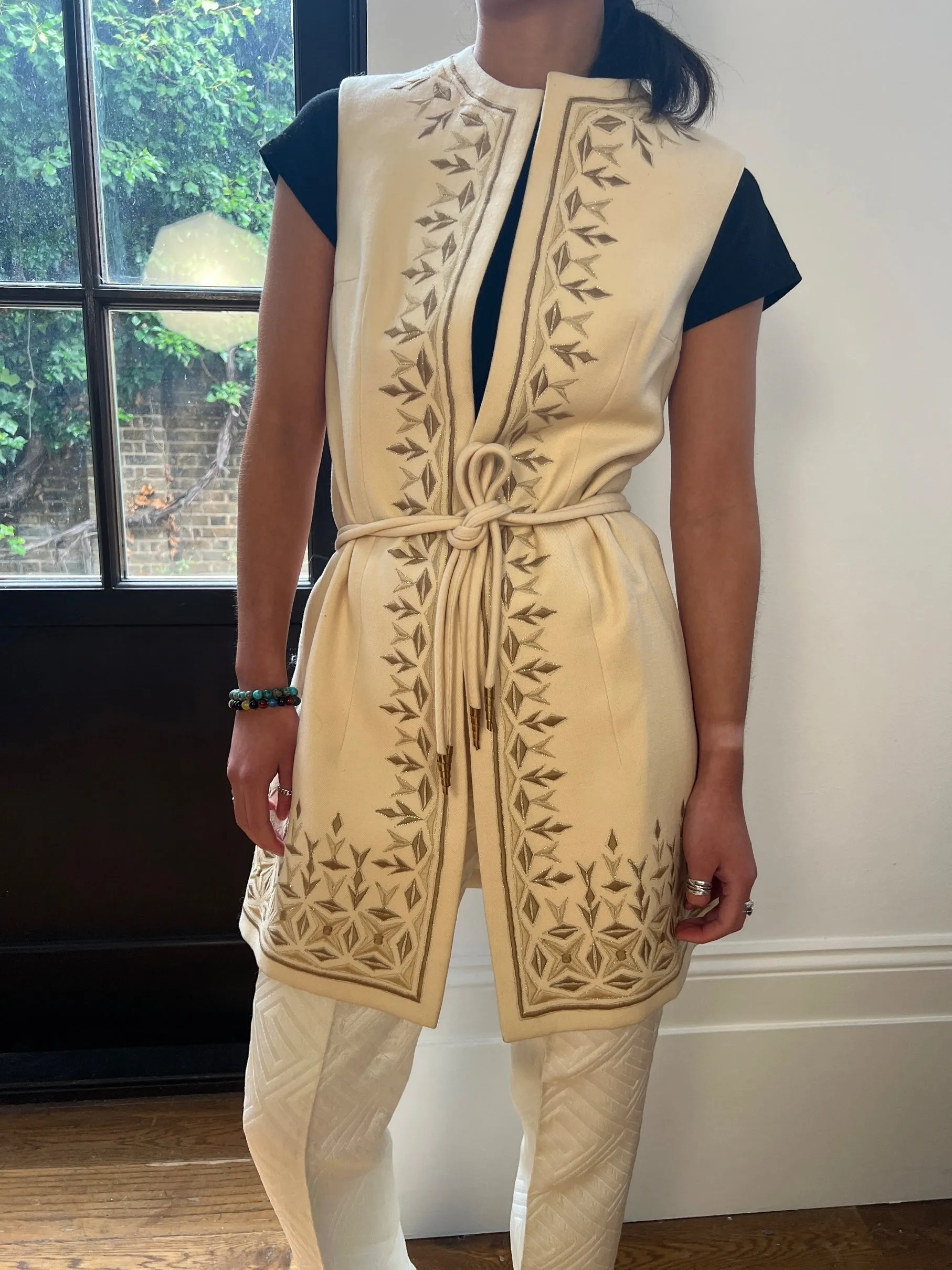 1970s Diorling by Christian Dior Embroidered Wool Tunic