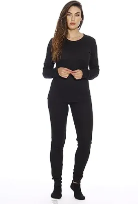 2PC Ladies thermal set Black