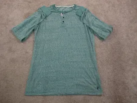 Aeropostale Henley T Shirt Top Long Sleeves Round Neck Light Blue Size X Large