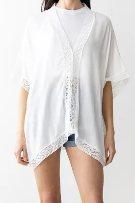 All The Fun Poncho Top, White