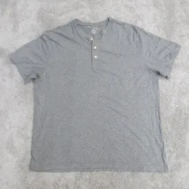 American Eagle Mens Henley T Shirt Standard Fit Short Sleeve Gray Size X Large