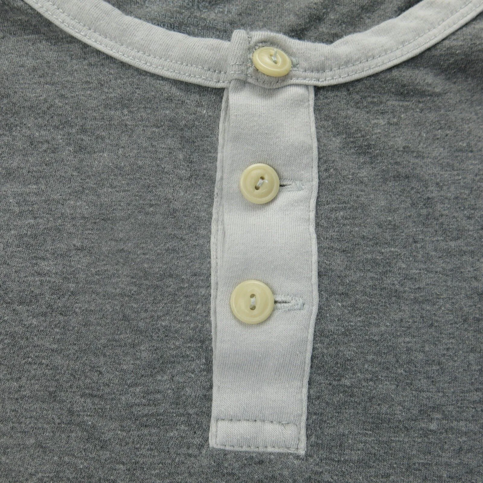 American Eagle Shirt Mens Large Gray Henley Tee Long Sleeve Casual Classic Fit