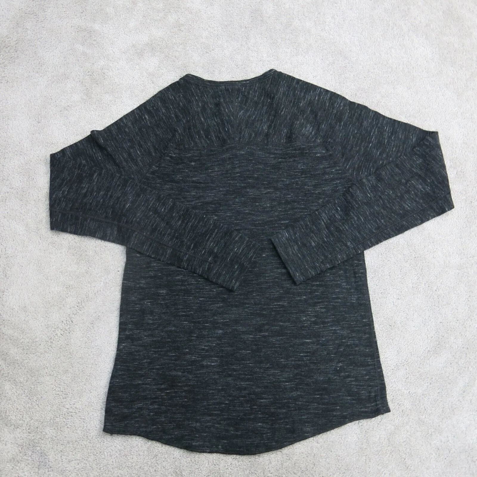 American Eagle Shirt Mens Small Black Long Sleeve Pullover Henley Tee Logo