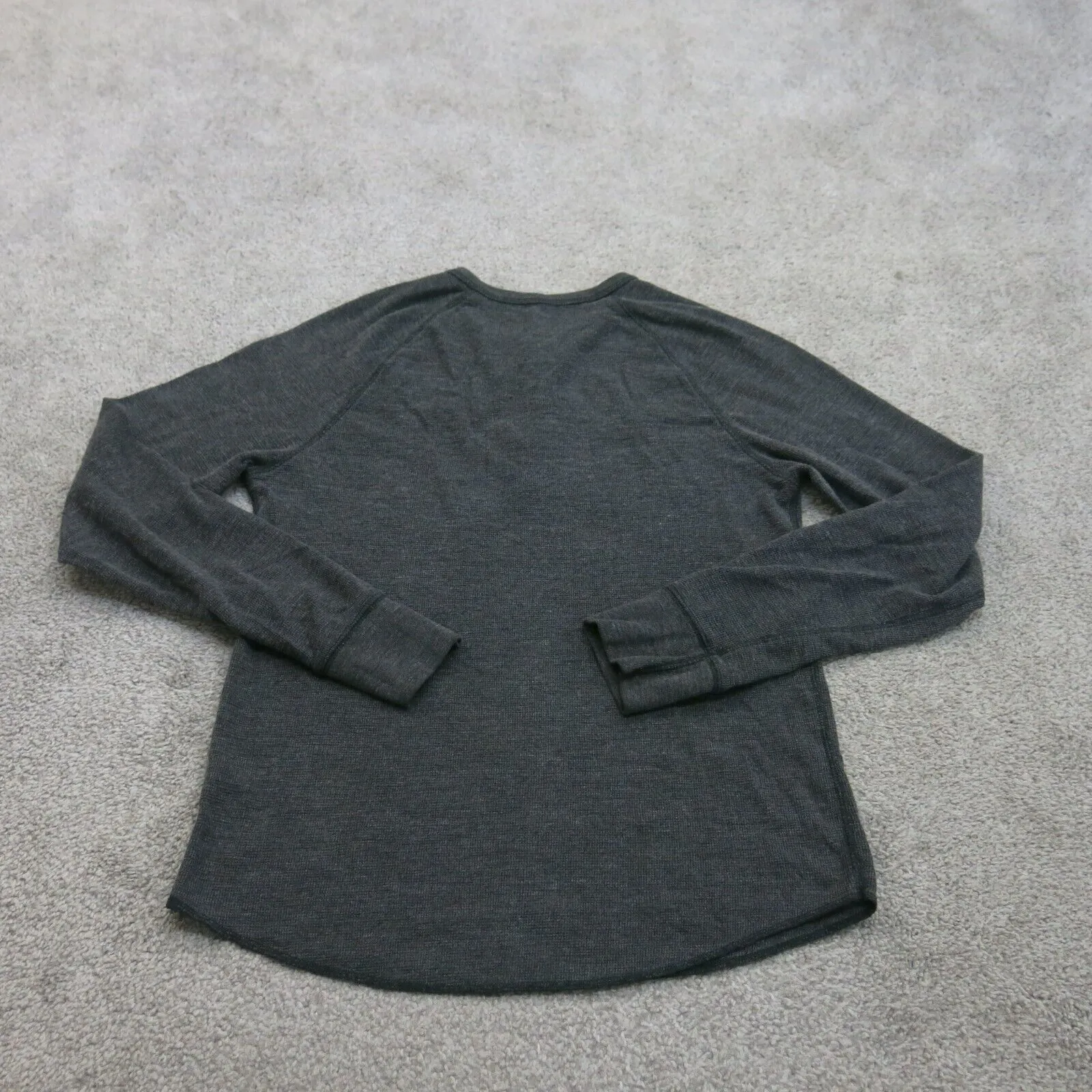 American Eagle Shirt Mens Small Gray Vintage Henley Neck Tee Lightweight Outdoor