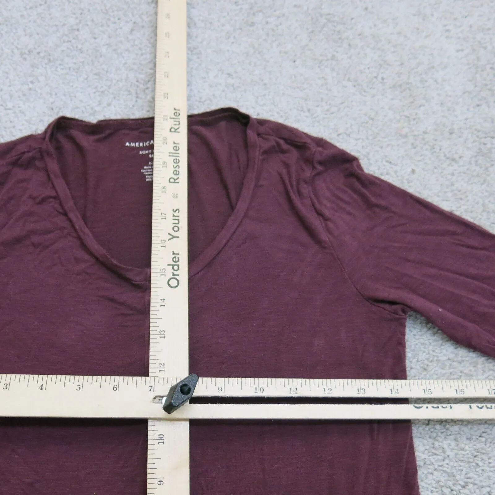 American Eagle Shirt Women Small Red Long Sleeve Pullover Henley Tee Soft & Sexy