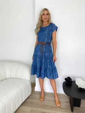 Andree dark  Denim Dress with Stars