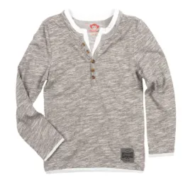 Appaman - Camden Long Sleeve Henley in Grey Stripe
