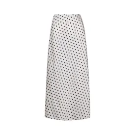 Astrid  Women's Elegant Woven Skirt  Cream Dot