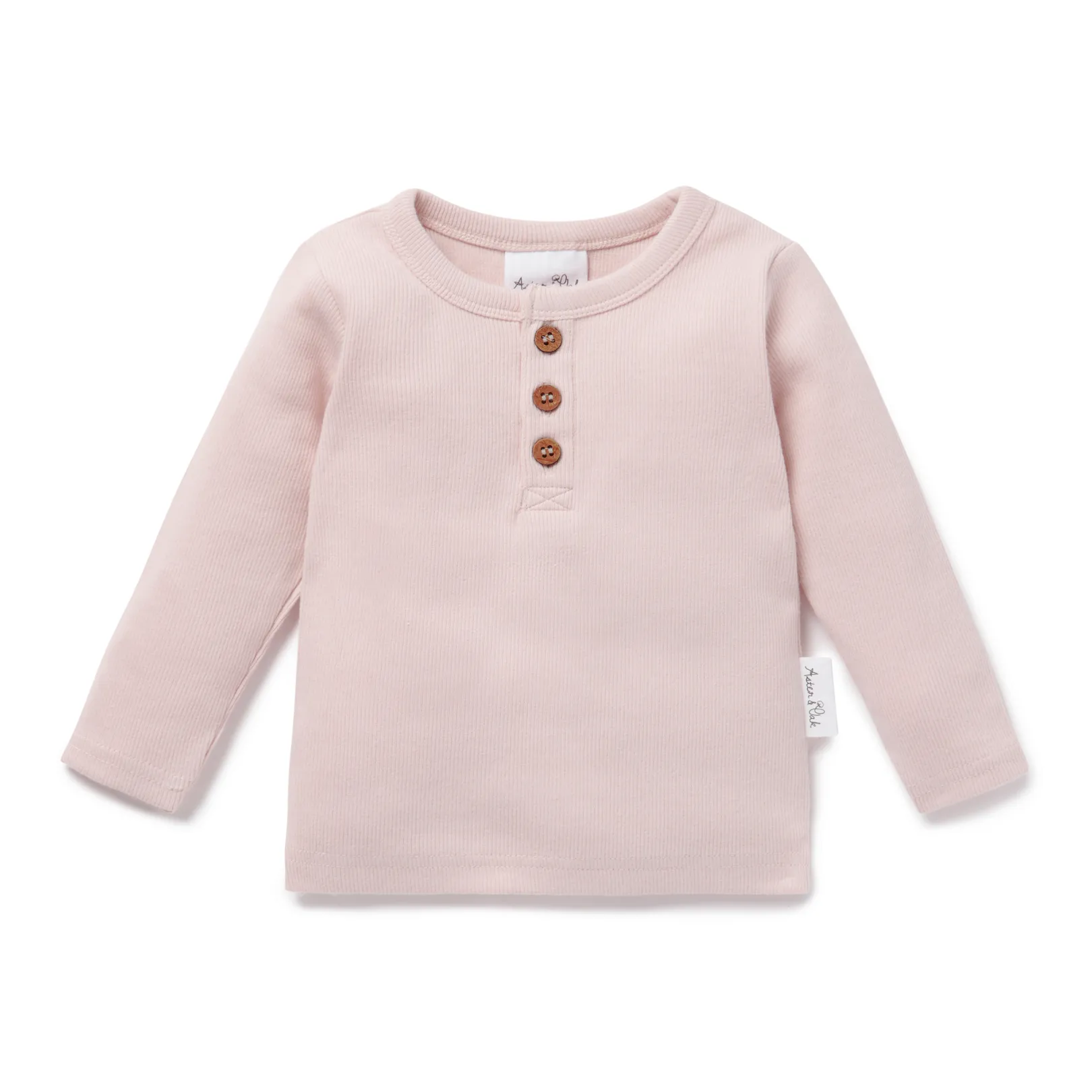 AW25 - Rib Henley Top - Pale Pink