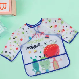 Baby Moo Lil Mischief Makers Long Sleeves Waterproof Wear Me Bib - Blue