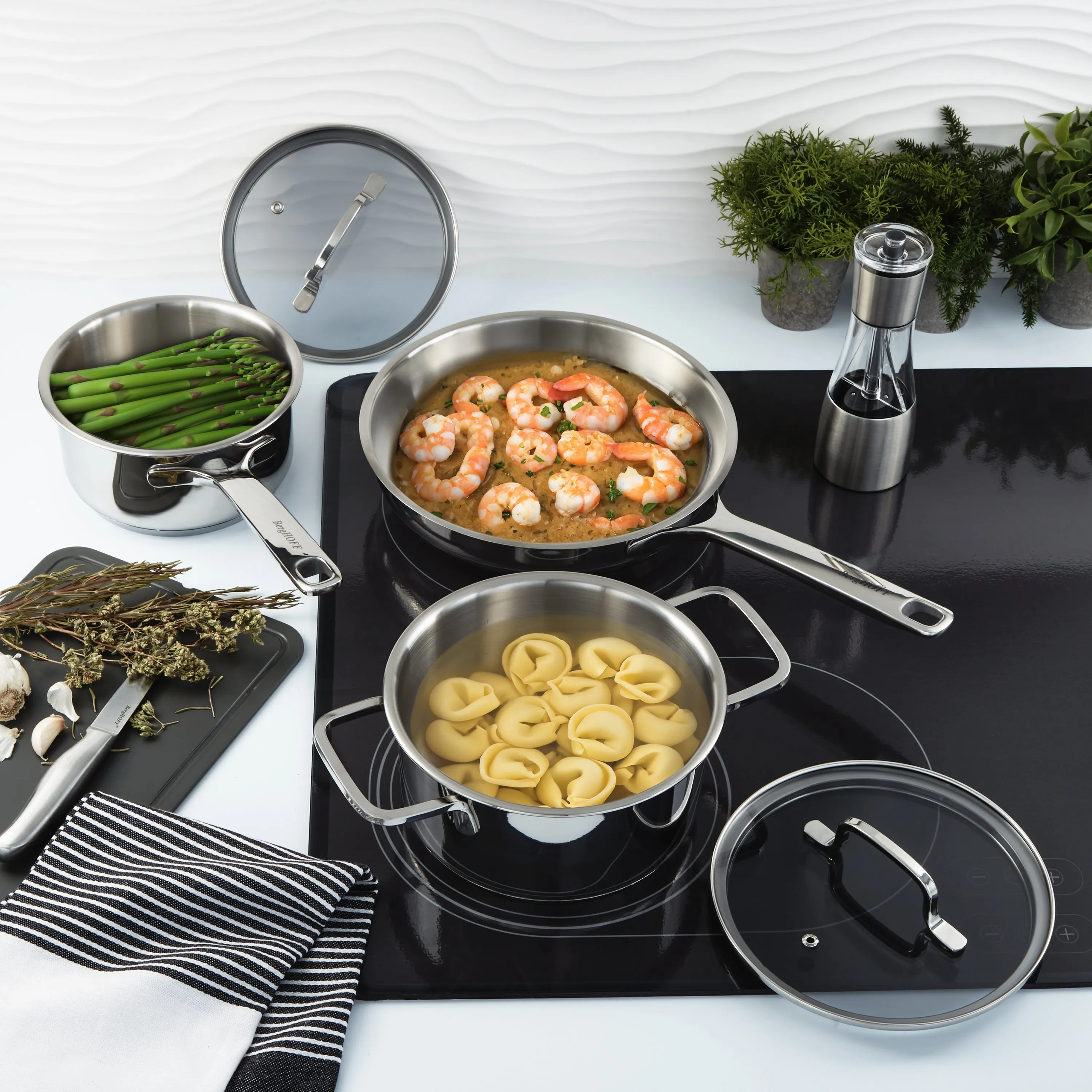 BergHOFF DiNA Helix Recycled 18/10 Stainless Steel Fry Pan, 9.5"
