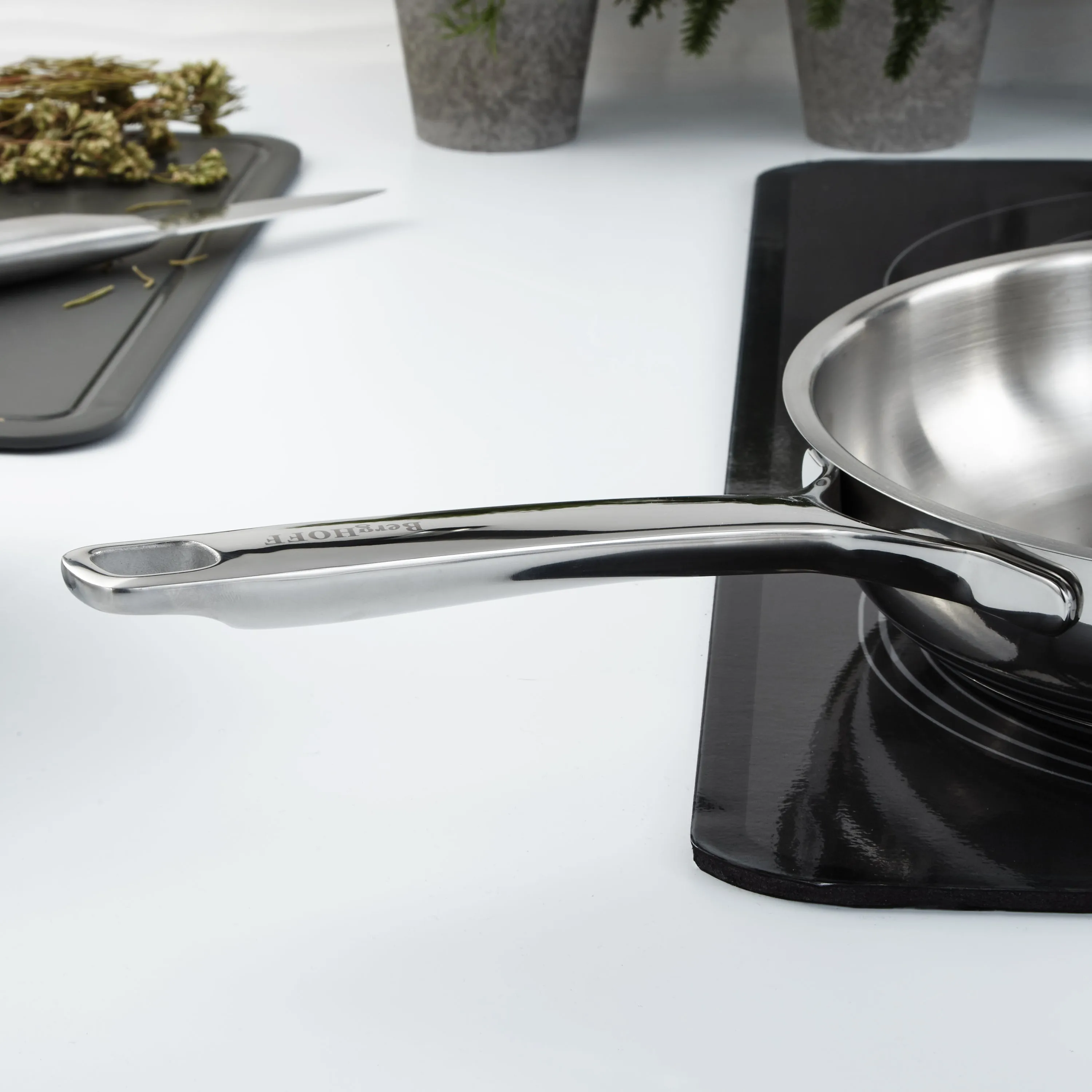 BergHOFF DiNA Helix Recycled 18/10 Stainless Steel Fry Pan, 9.5"