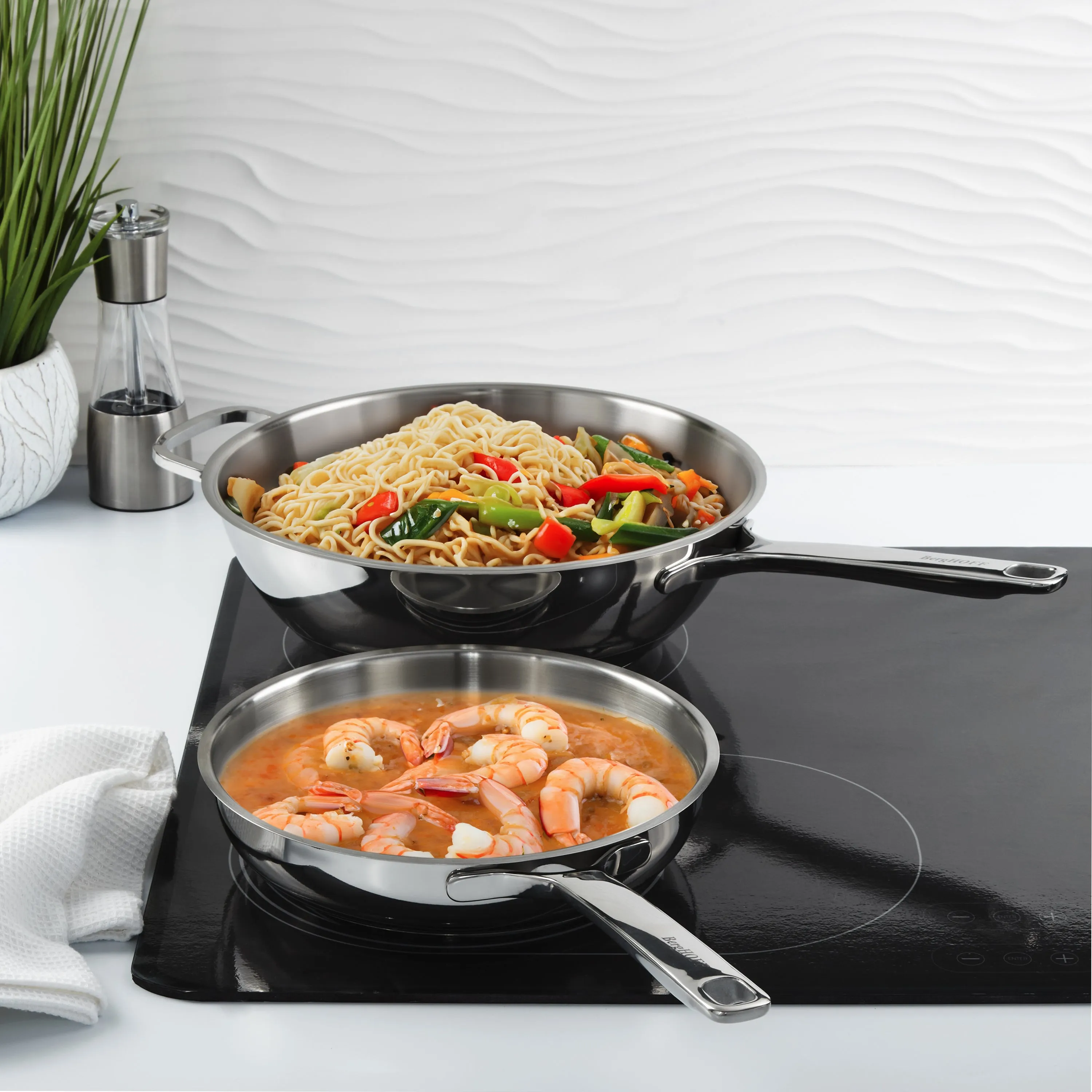 BergHOFF DiNA Helix Recycled 18/10 Stainless Steel Fry Pan, 9.5"