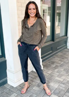 Bobi Cropped Henley Tee-***FINAL SALE*** ***EXTRA 25% OFF**