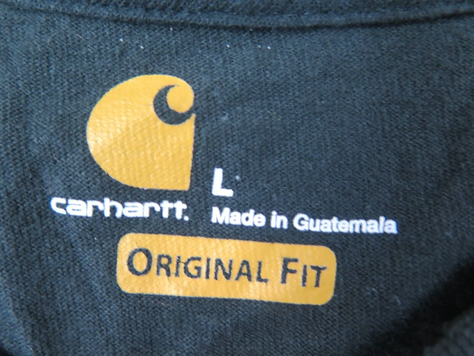 Carhartt Shirt Mens Large Black Henley Original Fit Short Sleeve Pocket Outdoors