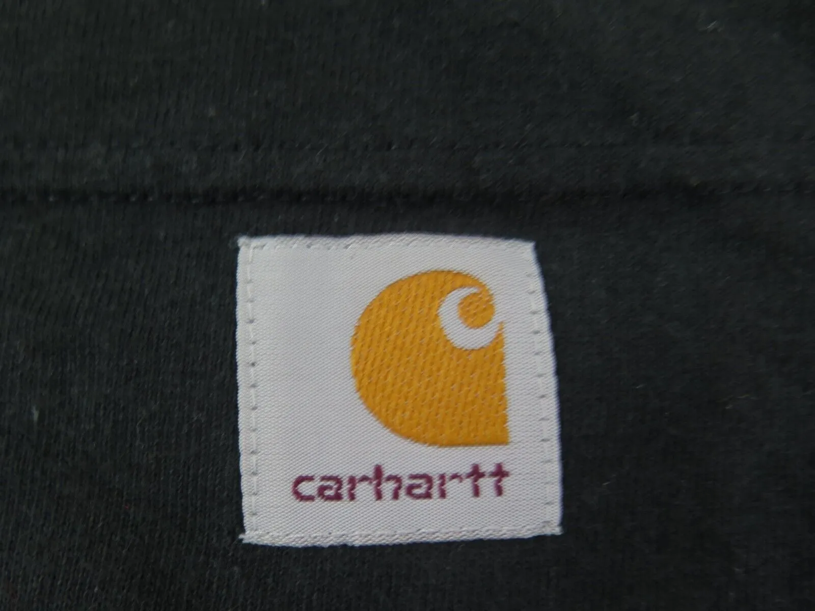 Carhartt Shirt Mens Large Black Henley Original Fit Short Sleeve Pocket Outdoors