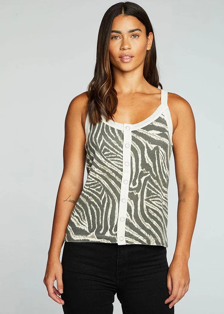 Chaser Recycled Vintage Zebra Print Tank-***