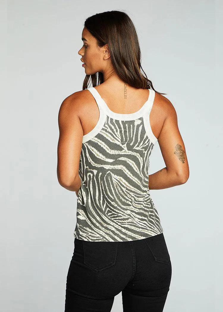Chaser Recycled Vintage Zebra Print Tank-***