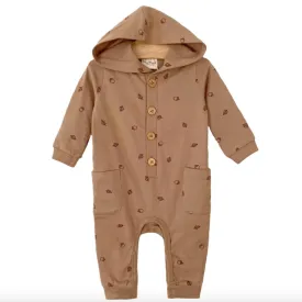 City Mouse - Jersey Hooded Romper in Hazelnut