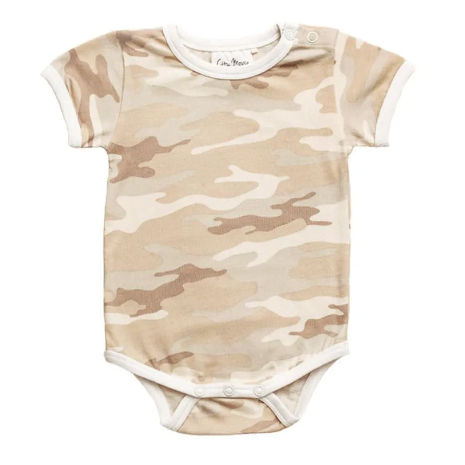 City Mouse - Short Sleeve Onesie in Sesame Camo