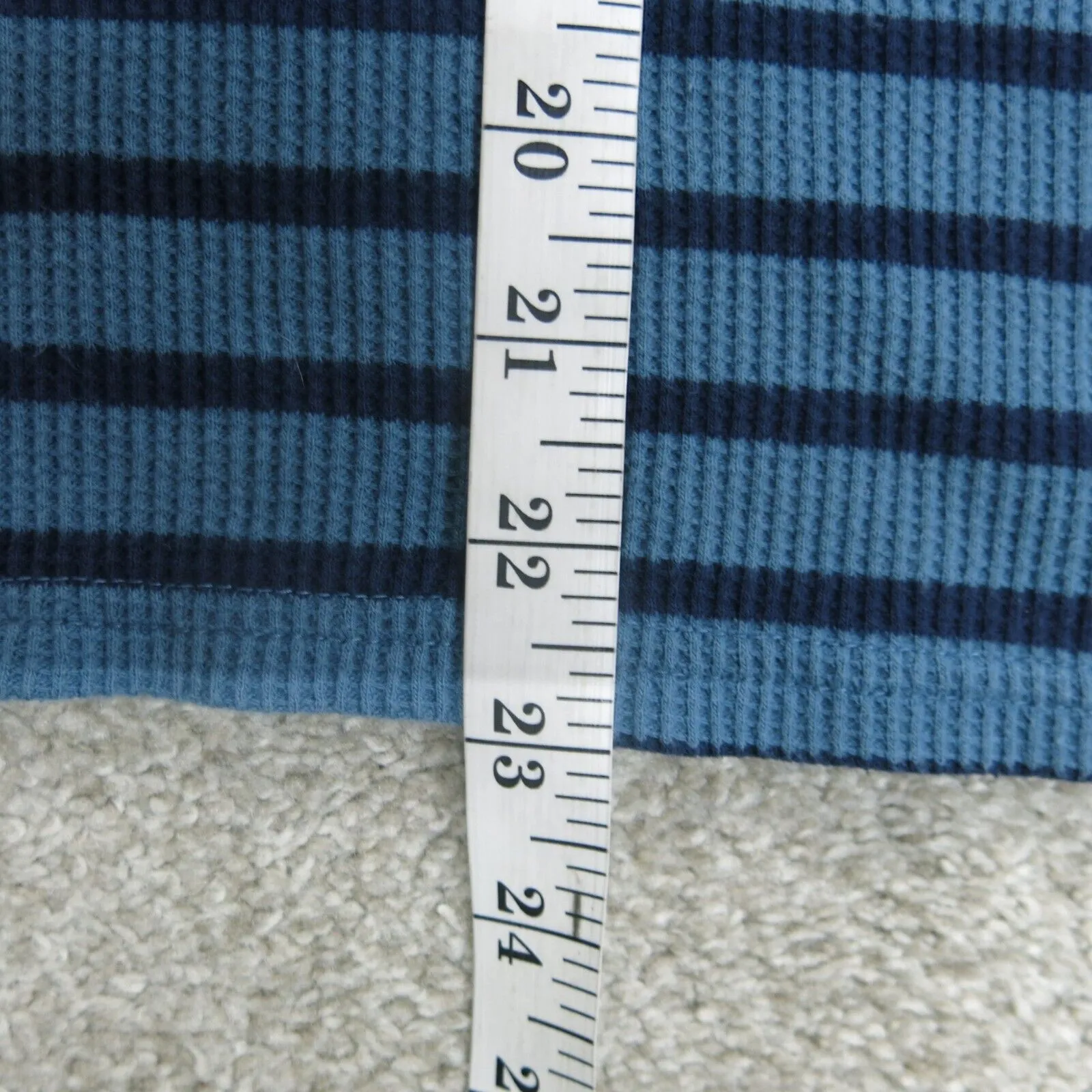 Columbia Shirt Womens Large Blue Black Long Sleeve Striped Knitted Henley Neck