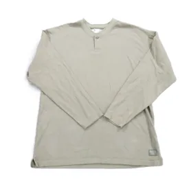 Columbia Sportswear Mens Henley Shirt Long Sleeve 100% Cotton Beige Sizer Large