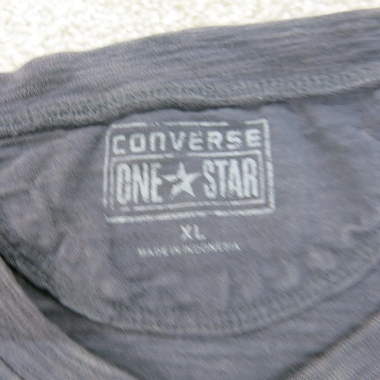 Converse All Star Shirt Mens Gray XL Henley Neck Tee Short Sleeve Pocket Outdoor