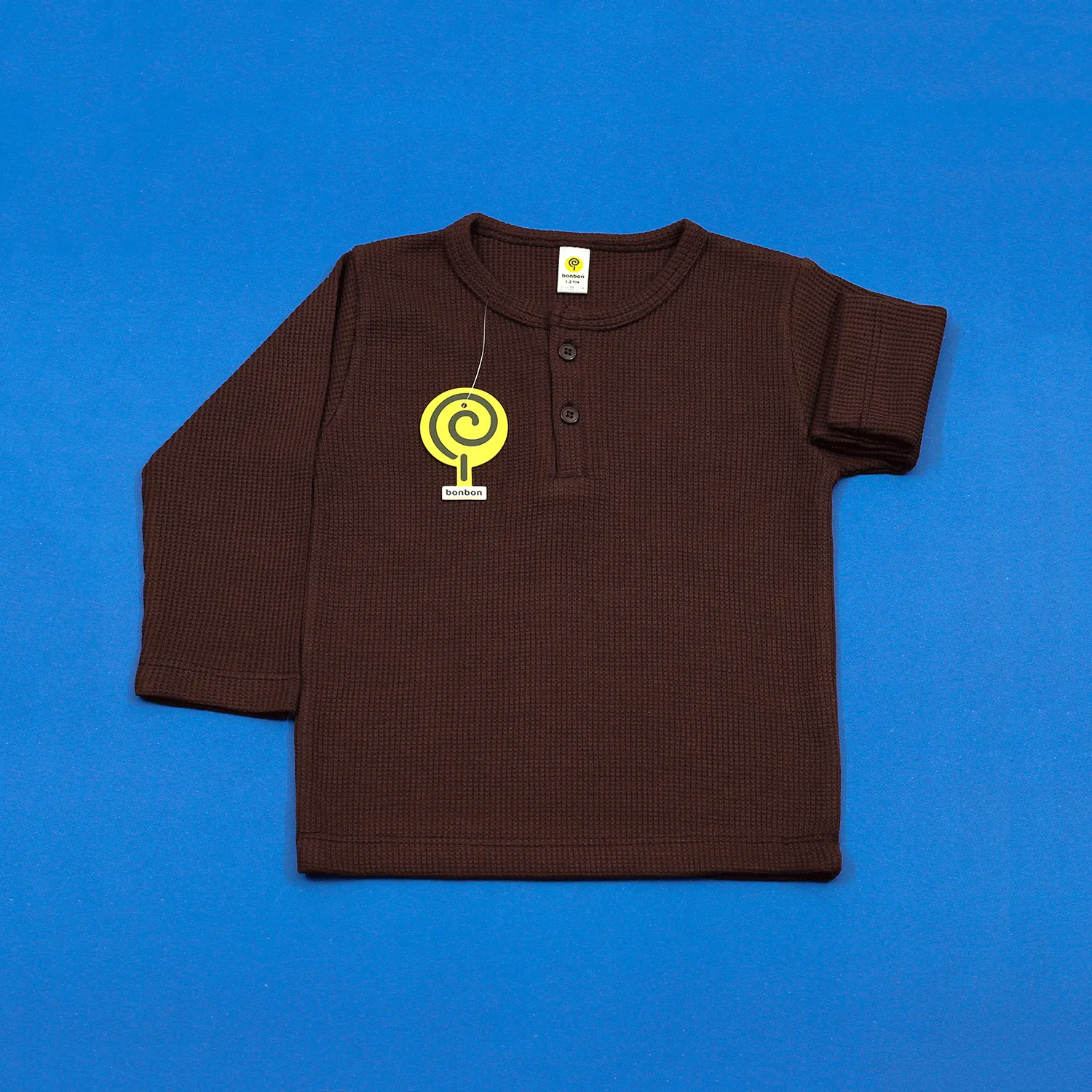 Dark Sangria Waffle-knit Henley