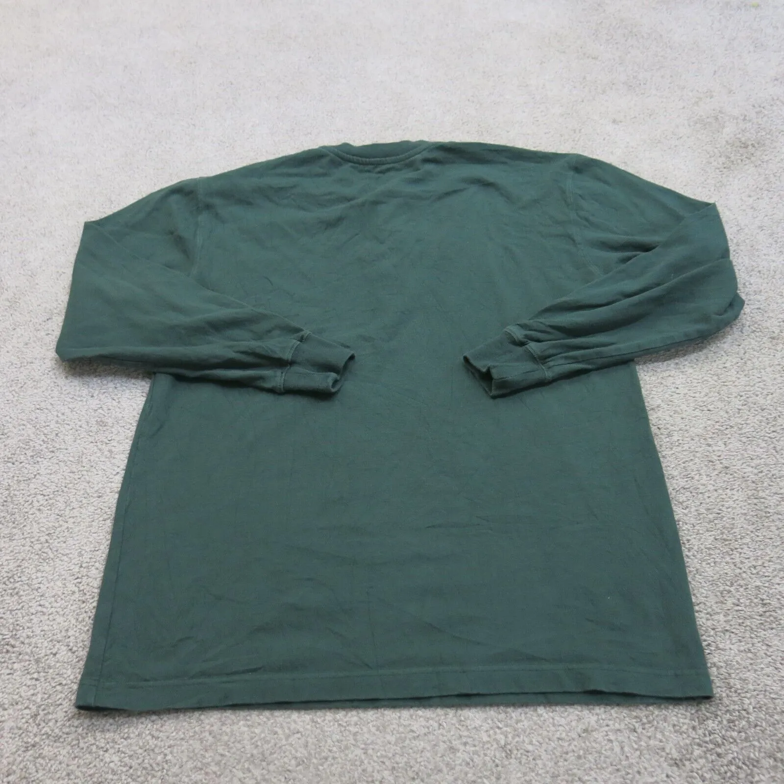 Dickies Shirt Mens Medium Green 100% Cotton Henley Neck Tee Workwear Long Sleeve