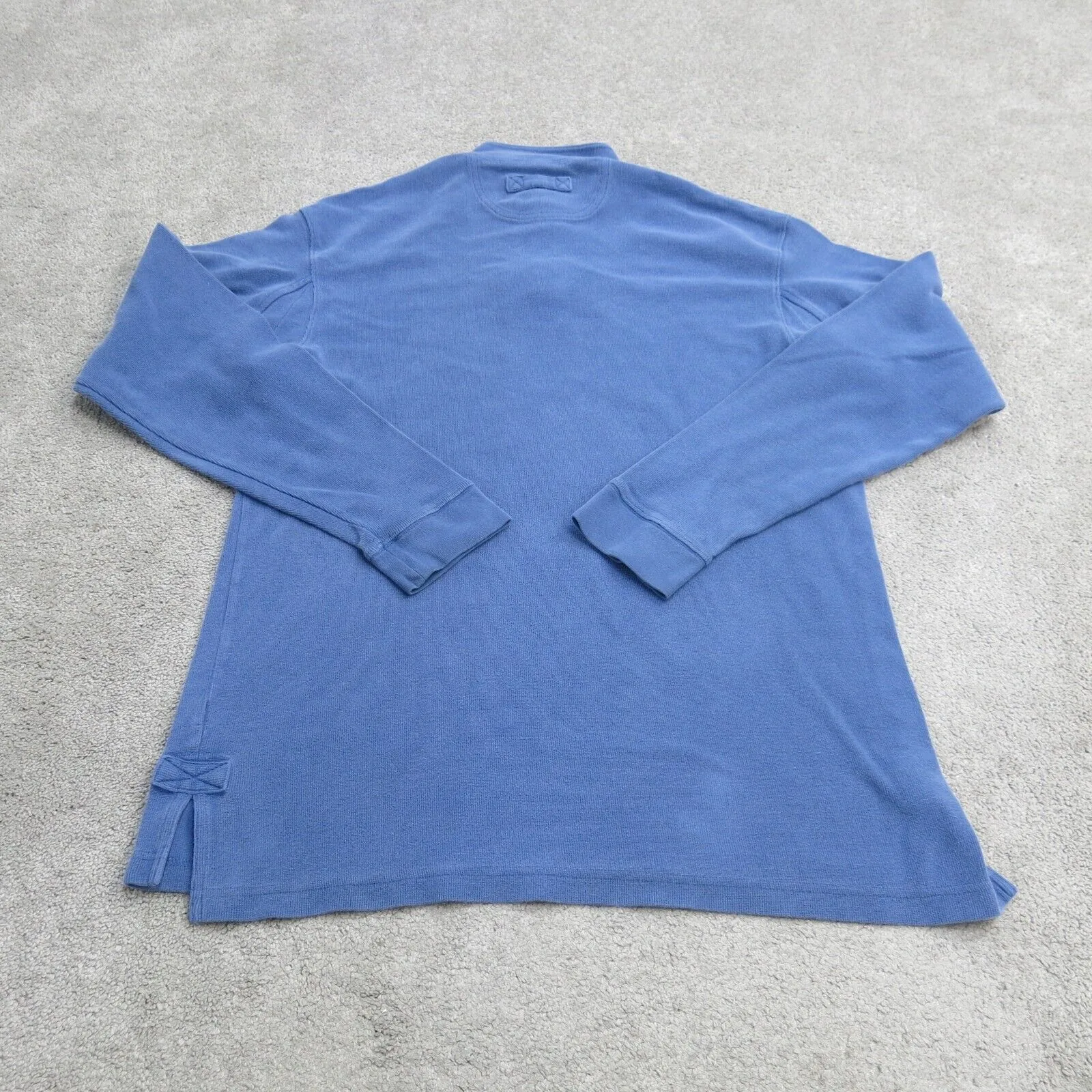Duluth Shirt Men M Blue Long Sleeve Lightweight Outdoor Henley Tee Cotton Casual