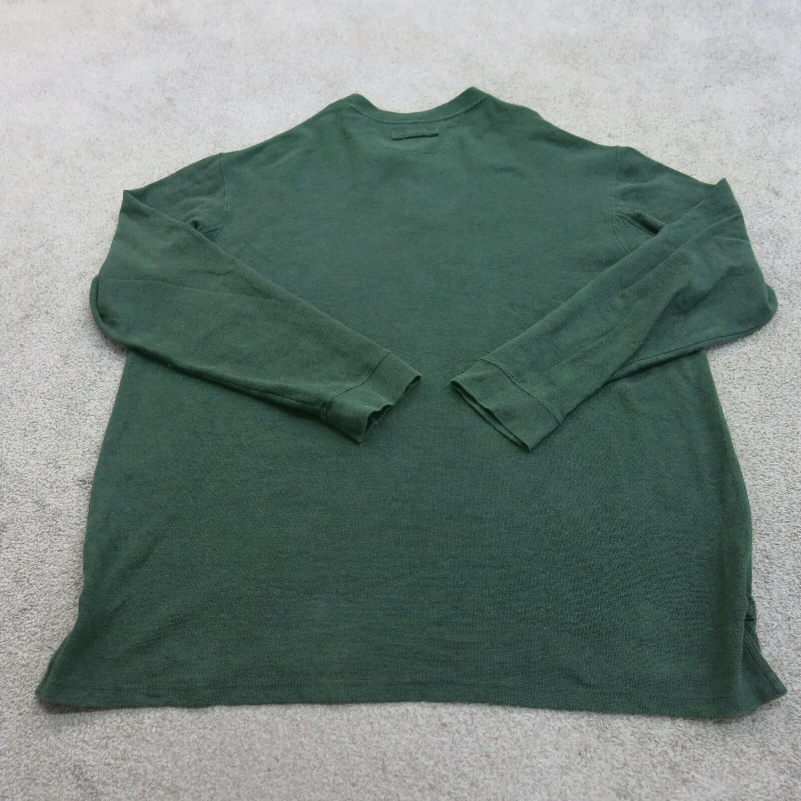 Duluth Trading Shirt Mens 3XL Green Henley Tee Long Sleeve Outdoor Lightweight