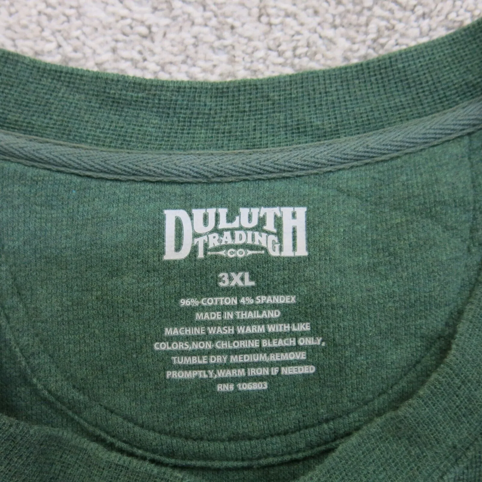 Duluth Trading Shirt Mens 3XL Green Henley Tee Long Sleeve Outdoor Lightweight