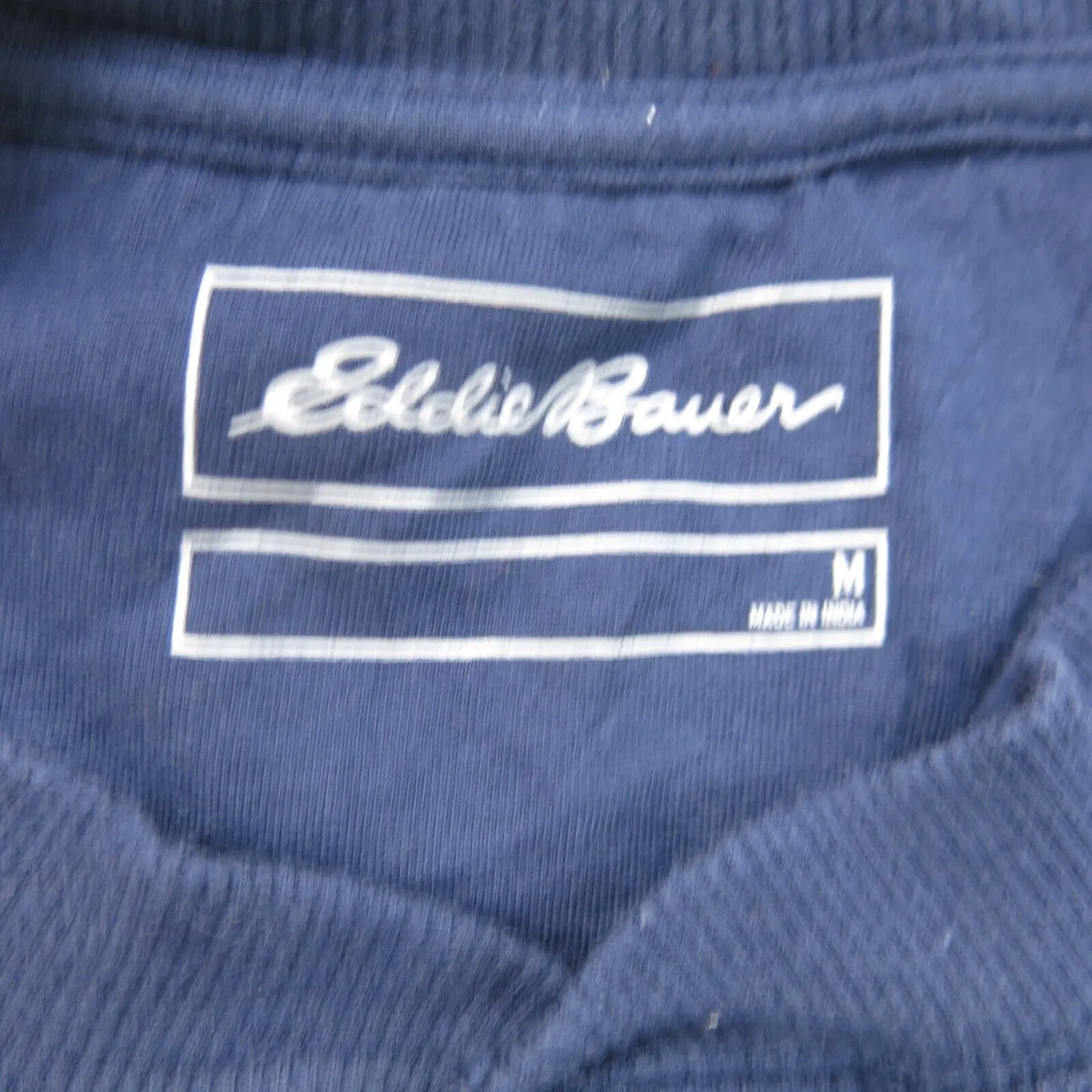 Eddie Bauer Shirt Men Medium Blue Long Sleeve Casual Henley Neck Tee Lightweight