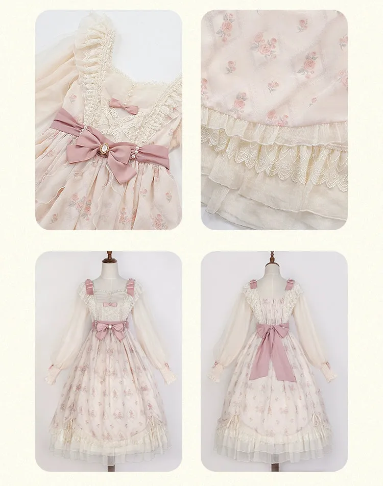 Elegant Lolita Dress Long-Sleeved Beige Dress