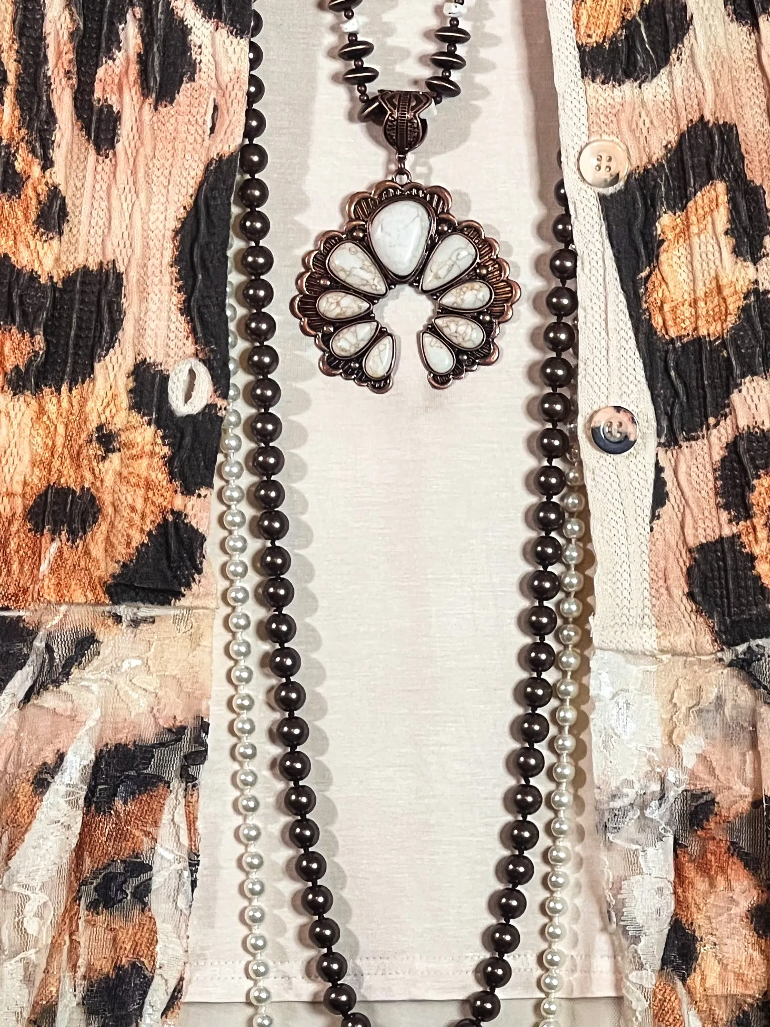 FABULOUS & STYLISH LEOPARD PRINT LACE LONG JACKET CARDIGAN