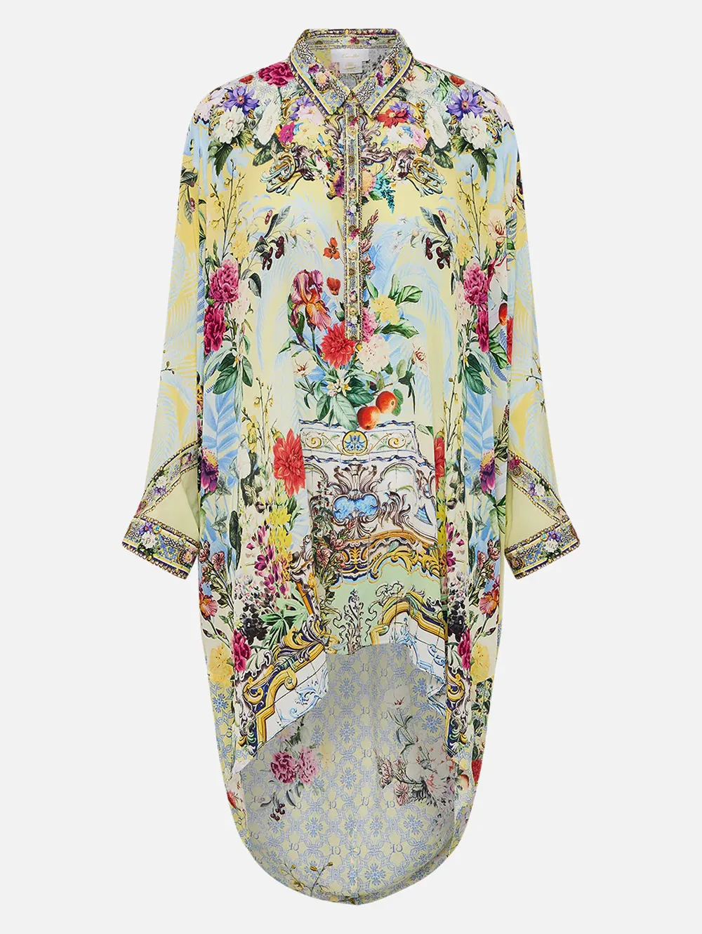 Flor Fantástica Button Up Top With Draped Back