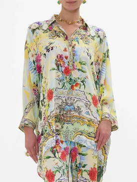 Flor Fantástica Button Up Top With Draped Back
