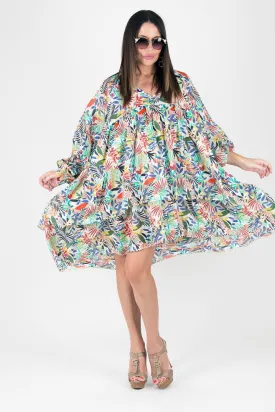 FRANY Floral Flounces Asymmetric Top