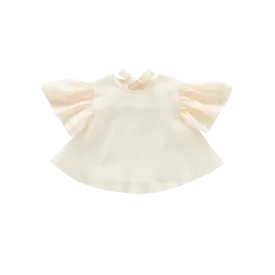 Girls Organza Layered Flared Top  | Cream