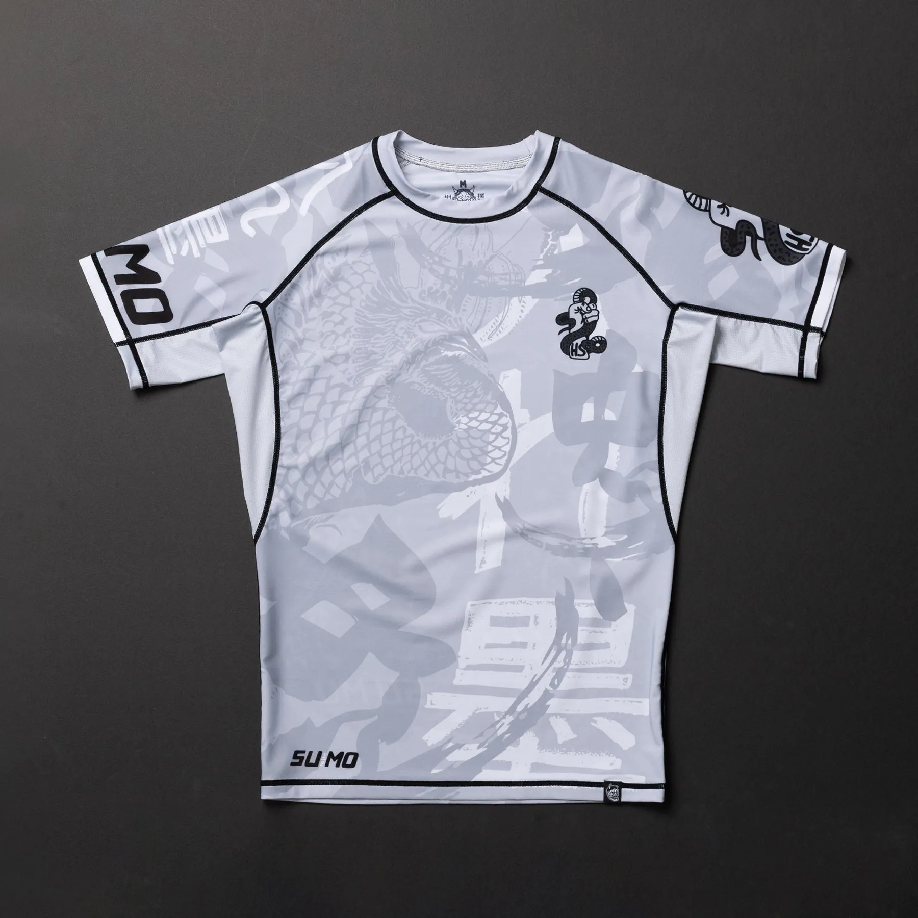 Half Sumo "HANNYA" Women's Short Sleeve Rash Guard - Light Grey