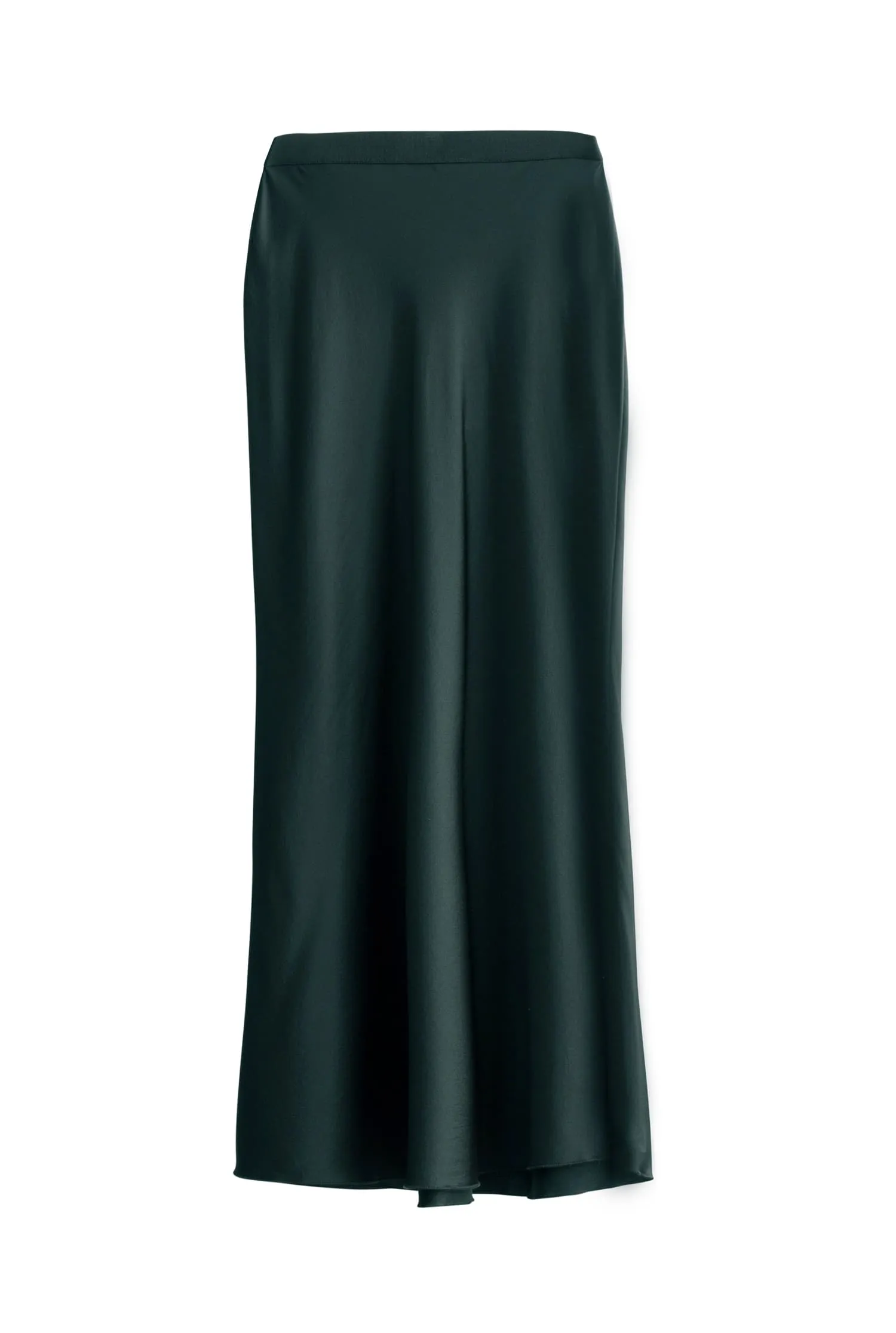 Hana silk satin skirt deep forest