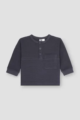 Henley Long Sleeve T-Shirt For Baby Boy - Marengo