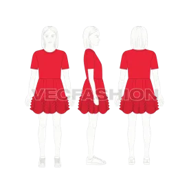 Kids Girls Layered Dress
