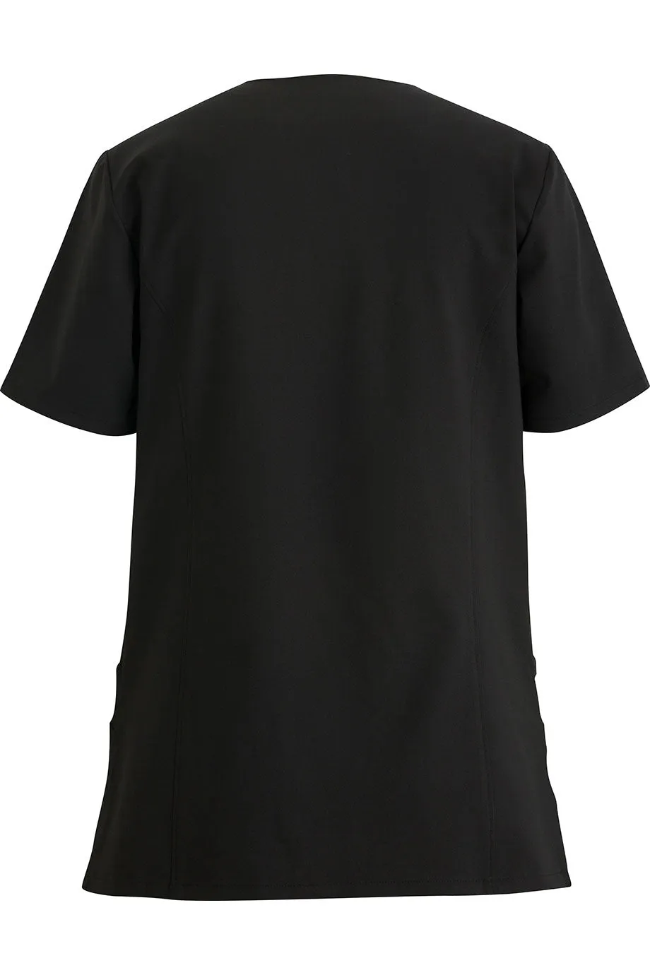 Ladies' Black Power Stretch Mock Wrap Tunic