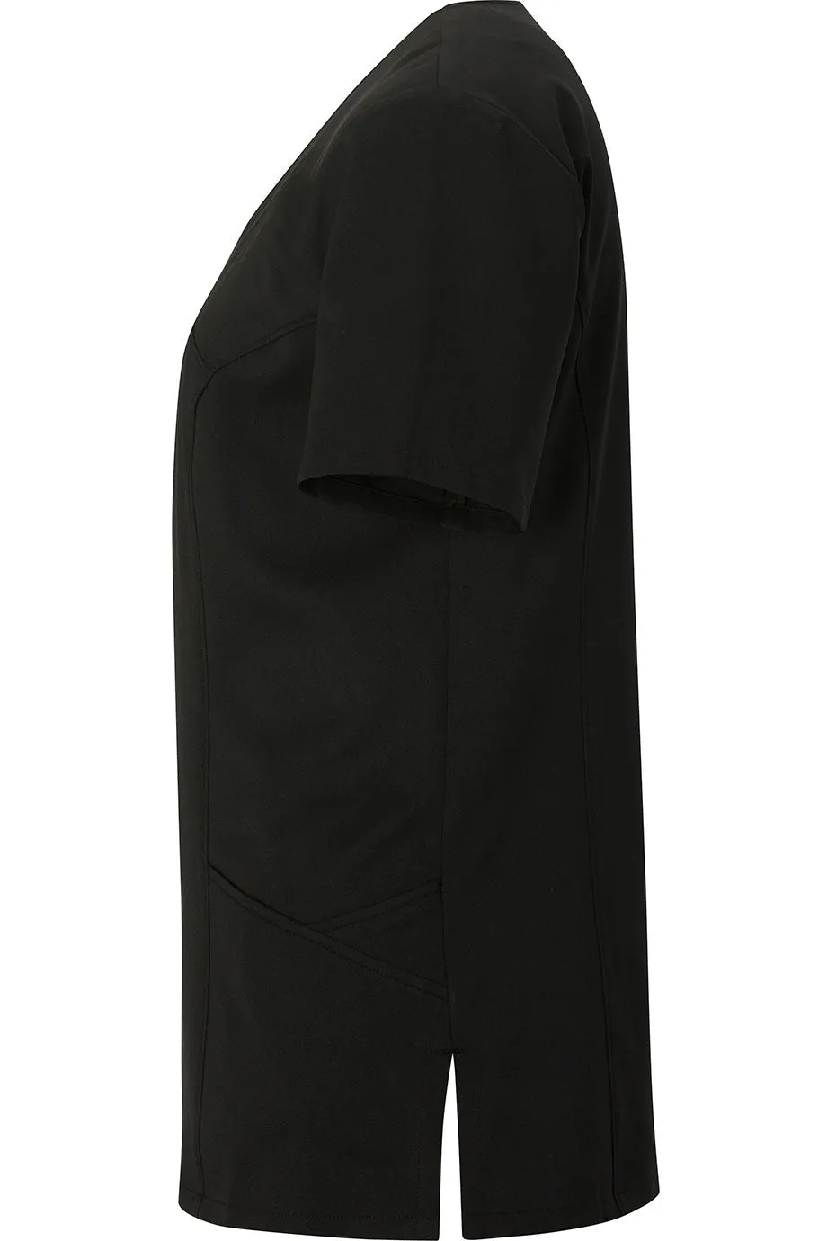 Ladies' Black Power Stretch Mock Wrap Tunic