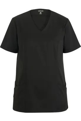 Ladies' Black Power Stretch Mock Wrap Tunic