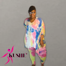 Makeo - plus size 2 pc poncho style pants set
