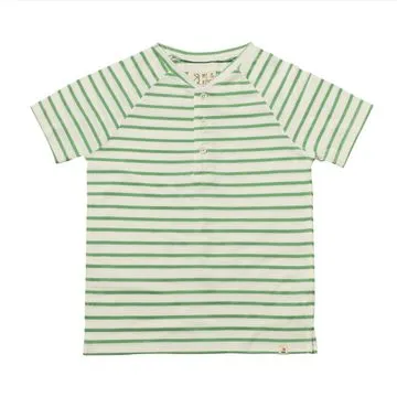 Me & Henry Frigat Raglan Henley | Green/White Stripe