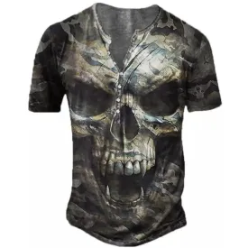 Men's Camouflage Henley T-Shirt