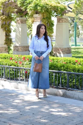 Meredith Medium Wash Denim Skirt